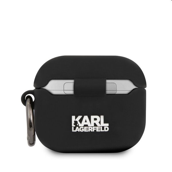 Karl Lagerfeld Rue St Guillaume szilikontok Apple AirPods 3 számára, fekete Karl Lagerfeld Rue St Guillaume szilikontok Apple AirPods 3 számára, fekete