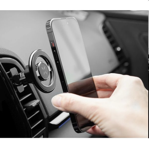 FIXED MagMount Vent Mágneses fém tartó a szellőzőrostélyra MagSafe támogatással, fekete FIXED MagMount Vent Mágneses fém tartó a szellőzőrostélyra MagSafe támogatással, fekete