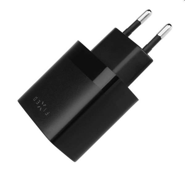 FIXED Set Hálózati töltő 2xUSB kimenettel és USB/USB-C kábellel, 1 m, 17W, Smart Rapid Charge, fekete