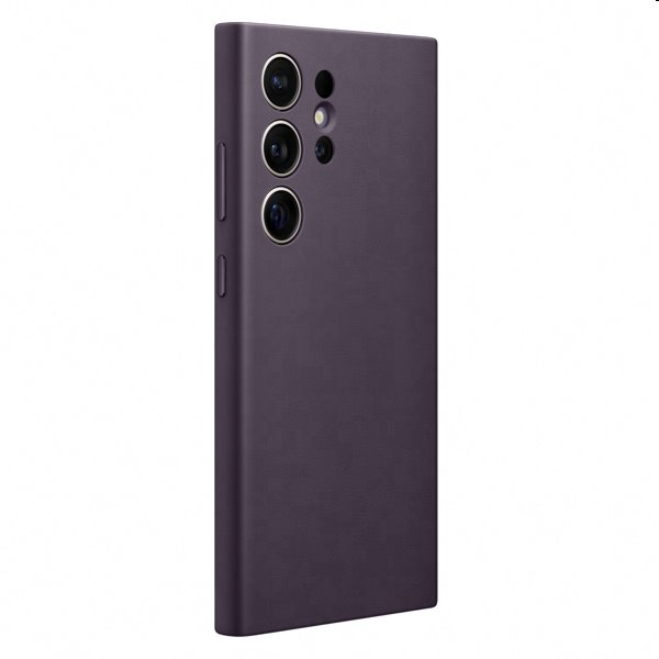 Leather Cover tok Samsung S24 Ultra számára, dark violet