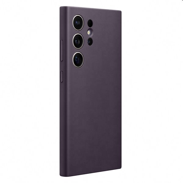 Leather Cover tok Samsung S24 Ultra számára, dark violet Leather Cover tok Samsung S24 Ultra számára, dark violet