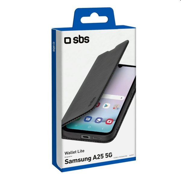 SBS Book Wallet Lite tok Samsung Galaxy A25 5G, fekete