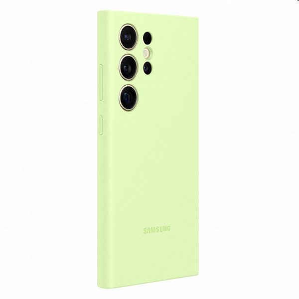 Silicone Cover tok Samsung Galaxy S24 Ultra számára, light zöld