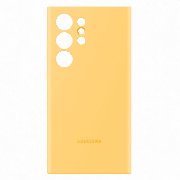 Silicone Cover tok Samsung Galaxy S24 Ultra számára, sárga