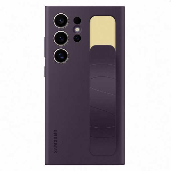 Silicone Grip Cover tok Samsung Galaxy S24 Ultra számára, dark violet