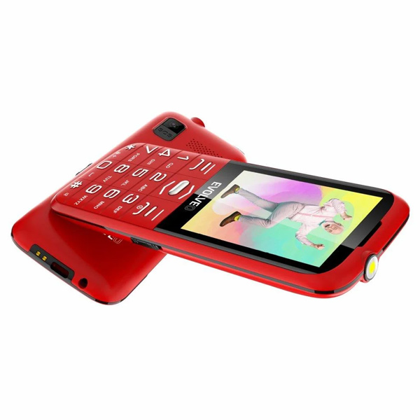 Evolveo EasyPhone XO, mobiltelefon időseknek töltőállvánnyal, piros