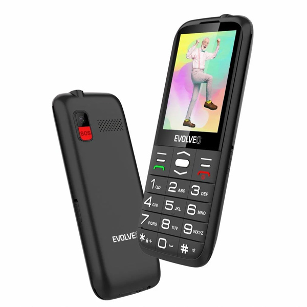 Evolveo EasyPhone XO, mobiltelefon időseknek töltőállvánnyal, fekete