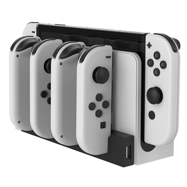 iPega 9186 töltőállomás Nintendo Switch Joy-con számára, fehér/fekete
