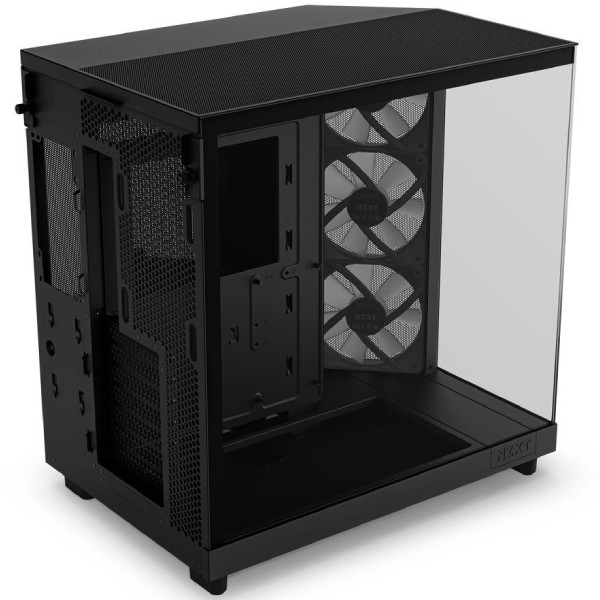 NZXT case H6 Flow RGB / 3x120 mm fan / tempered glass / mesh panel / fekete