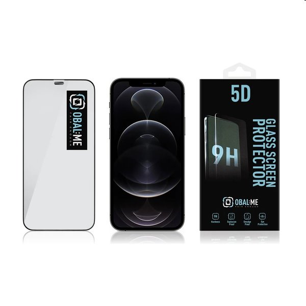 OBAL:ME 5D Edzett védőüveg Apple iPhone 12/12 Pro számára, fekete