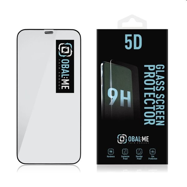 OBAL:ME 5D Edzett védőüveg Apple iPhone 12/12 Pro számára, fekete