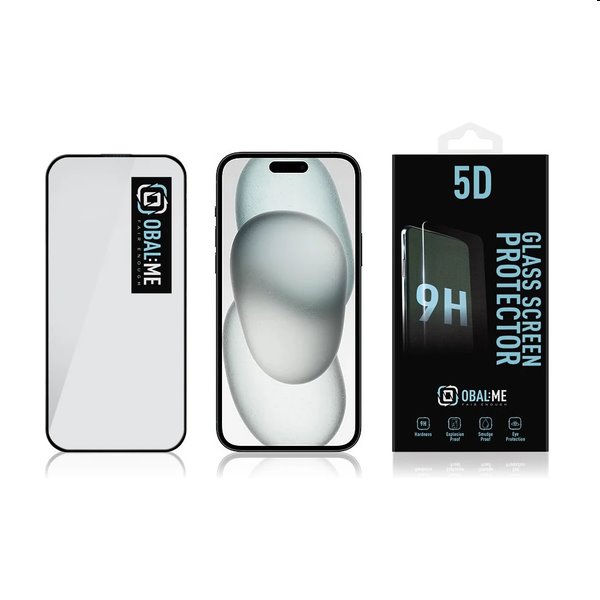 OBAL:ME 5D Edzett védőüveg Apple iPhone 15 számára, fekete