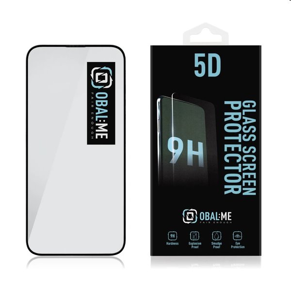 OBAL:ME 5D Edzett védőüveg Apple iPhone 15 Plus számára, fekete
