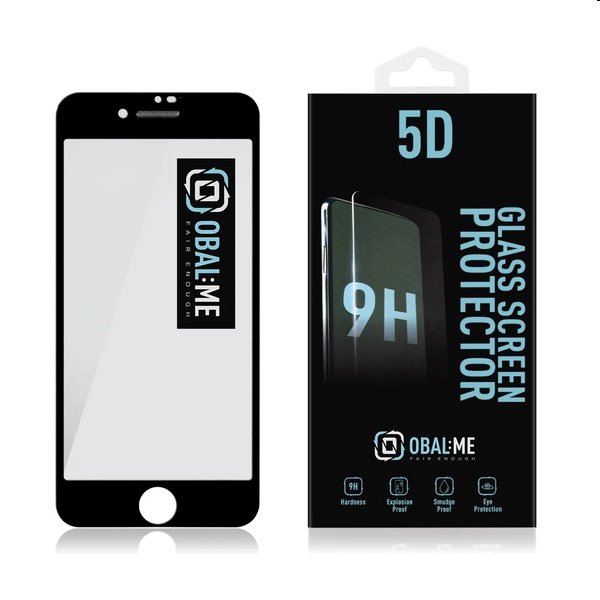 OBAL:ME 5D Edzett védőüveg Apple iPhone 7/8/SE20/SE22 számára, fekete