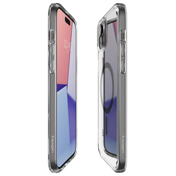 Spigen Ultra Hybrid MagSafe tok Apple iPhone 15 számára, áttetsző/grafit