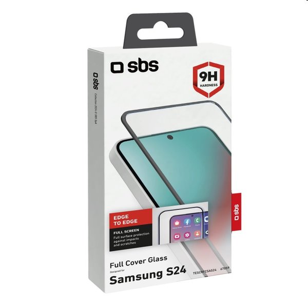 SBS Full Cover edzett üveg Samsung Galaxy S24 számára 5G, fekete