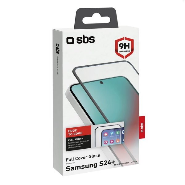 SBS Full Cover edzett üveg Samsung Galaxy S24 Plus számára, fekete