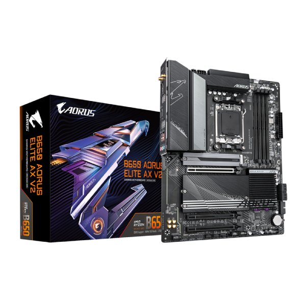 Gigabyte AORUS B650 ELITE AX V2 alaplap, AMD B650, AM5, 4xDDR5, ATX