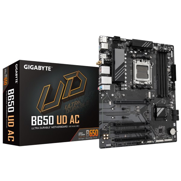 Gigabyte B650 UD AC alaplap, AMD B650, AM5, 4xDDR5, ATX