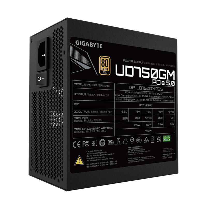 Gigabyte UD750GM PG5 750W 80+ Gold Modular PCIe 5 Gigabyte UD750GM PG5 750W 80+ Gold Modular PCIe 5