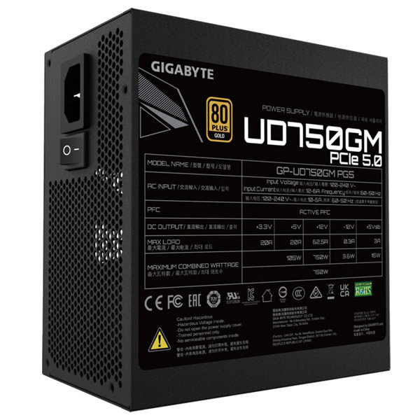 Gigabyte Tápegység UD750GM PG5 750 W 80 plus GOLD, moduláris