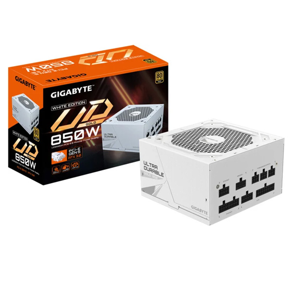 Gigabyte Tápegység UD850GM PG5W 850 W 80 Plus GOLD, moduláris, fehér Gigabyte Tápegység UD850GM PG5W 850 W 80 Plus GOLD, moduláris, fehér
