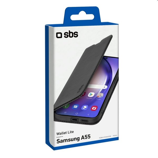 SBS Book Wallet Lite tok Samsung Galaxy A55 5G számára, fekete