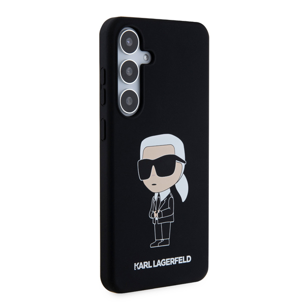 Karl Lagerfeld Liquid Silicone Ikonik NFT hátlapi tok Samsung Galaxy S24 Plus számára, fekete