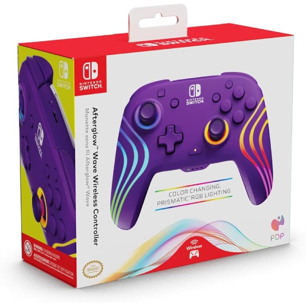 PDP Afterglow Wave vezeték nélküli vezérlő Nintendo Switch számára, lila PDP Afterglow Wave vezeték nélküli vezérlő Nintendo Switch számára, lila