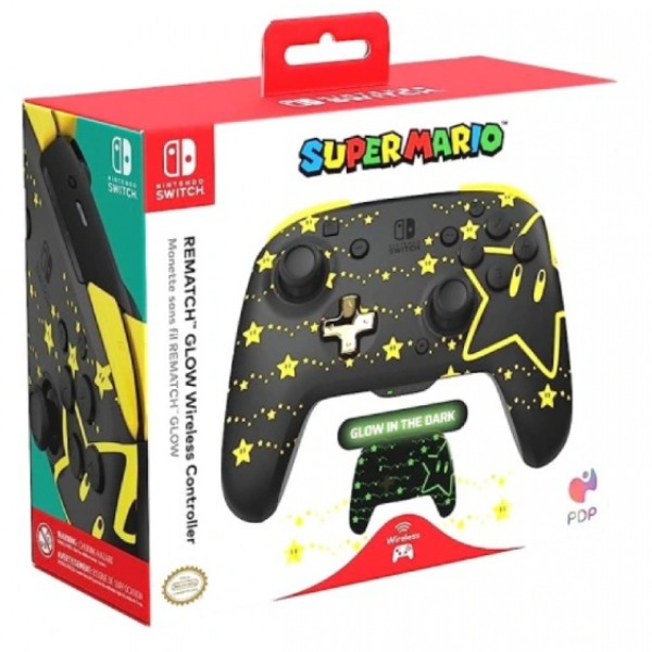 PDP Rematch GLOW vezeték nélküli vezérlő Nintendo Switch számára, Super Stars, Glow in the Dark PDP Rematch GLOW vezeték nélküli vezérlő Nintendo Switch számára, Super Stars, Glow in the Dark