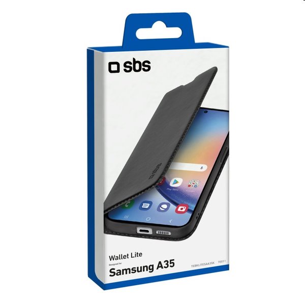 SBS Book Wallet Lite tok Samsung Galaxy A35 5G számára, fekete