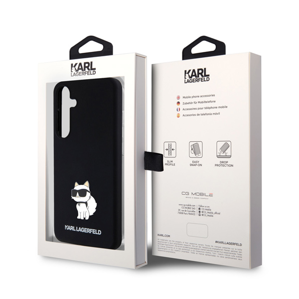 Karl Lagerfeld Liquid Silicone Choupette NFT hátlapi tok Samsung Galaxy S24 Plus számára, fekete Karl Lagerfeld Liquid Silicone Choupette NFT hátlapi tok Samsung Galaxy S24 Plus számára, fekete
