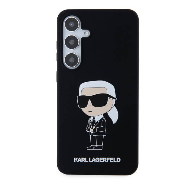 Karl Lagerfeld Liquid Silicone Ikonik NFT hátlapi tok pre Samsung Galaxy S24, fekete