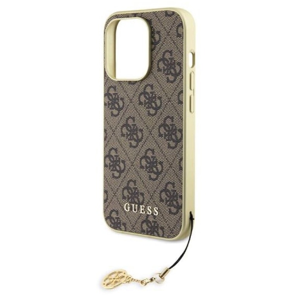 Guess 4G Charms hátlapi tok iPhone 15 Pro számára, barna Guess 4G Charms hátlapi tok iPhone 15 Pro számára, barna