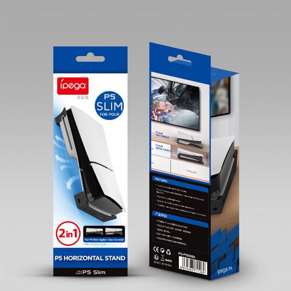 iPega P5S008 Horizontális állvány USB HUB PS5 Slim/PS5 Pro, Black iPega P5S008 Horizontális állvány USB HUB PS5 Slim/PS5 Pro, Black