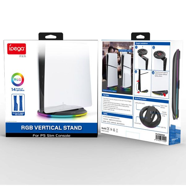 iPega P5S025S Vertikális állvány RGB  PS5 Slim/PS5 Pro black iPega P5S025S Vertikális állvány RGB  PS5 Slim/PS5 Pro black