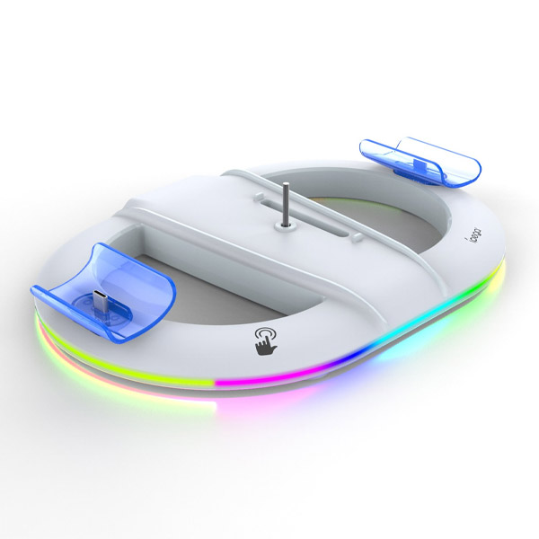 iPega P5S045 Vertical Charging Stand with RGB for PS5/PS5 Slim White iPega P5S045 Vertical Charging Stand with RGB for PS5/PS5 Slim White