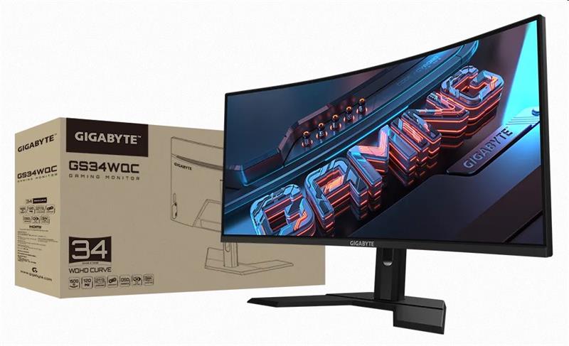 GIGABYTE LCD GS34WQC GAMING Monitor 34" WQHD 3440x1440, VA 1500R, 120Hz/OC 135Hz, 2xHDMI, DP GIGABYTE LCD GS34WQC GAMING Monitor 34" WQHD 3440x1440, VA 1500R, 120Hz/OC 135Hz, 2xHDMI, DP