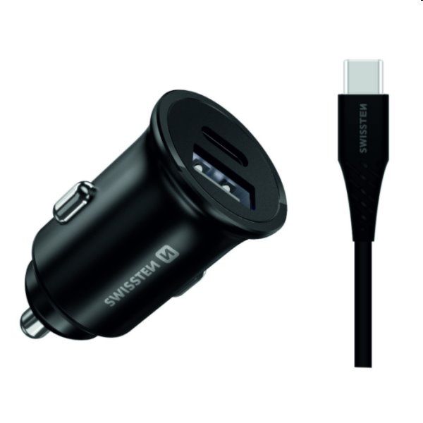 CL adapter Swissten for Samsung Super Fast Töltés 25W + kábel USB-C/USB-C 1,2m, fekete CL adapter Swissten for Samsung Super Fast Töltés 25W + kábel USB-C/USB-C 1,2m, fekete