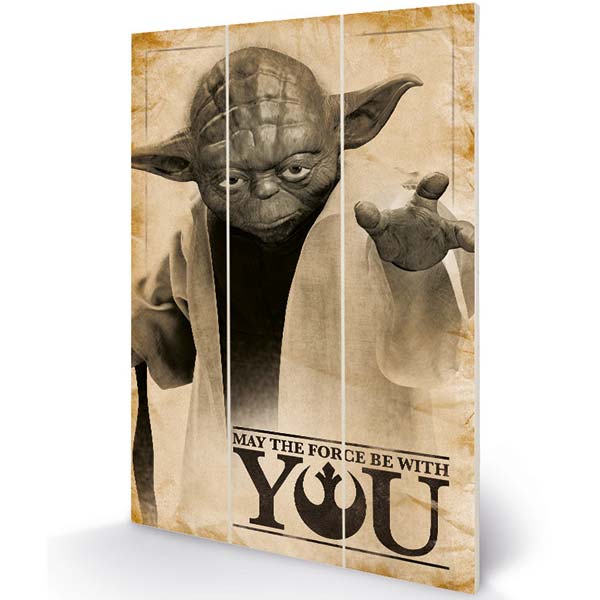 Kép Wood Print Yoda May The Force (Star Wars) Kép Wood Print Yoda May The Force (Star Wars)
