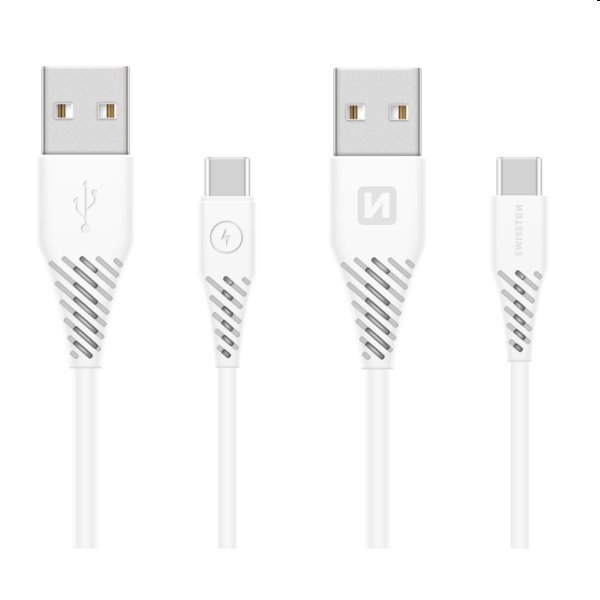 Swissten Data kábel Textile USB / USB-C 1.5 m, fehér Swissten Data kábel Textile USB / USB-C 1.5 m, fehér