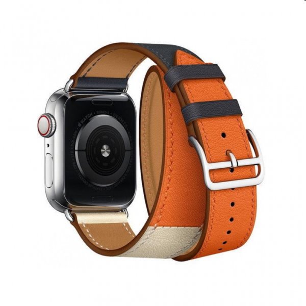 Óraszíj borjúbőr (dlhý) COTEetCI  Apple Watch 38/40/41m, kék/narancssárga