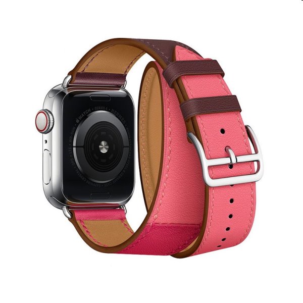 COTEetCI Calfskin strap (long) for Apple Watch 42/44/45mm, bordeaux/pink akciós termékkép 1