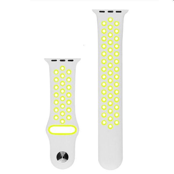 Szilikonos sportos óraszíj COTEetCI Apple Watch 38/40/41mm, szürke/sárgászöld Szilikonos sportos óraszíj COTEetCI Apple Watch 38/40/41mm, szürke/sárgászöld