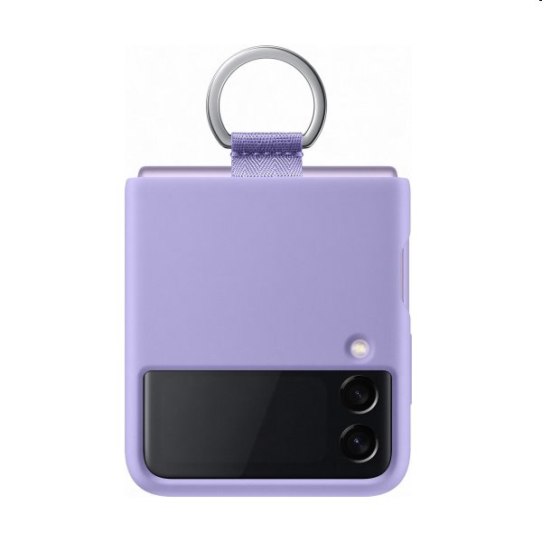 Tok Silicone Cover tartóval ujjra Samsung Galaxy Z Flip3, purple