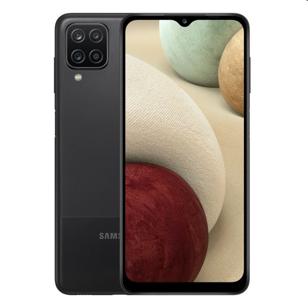 Samsung Galaxy A12, 3/32GB, fekete, C osztály - használt, 12 hónap garancia