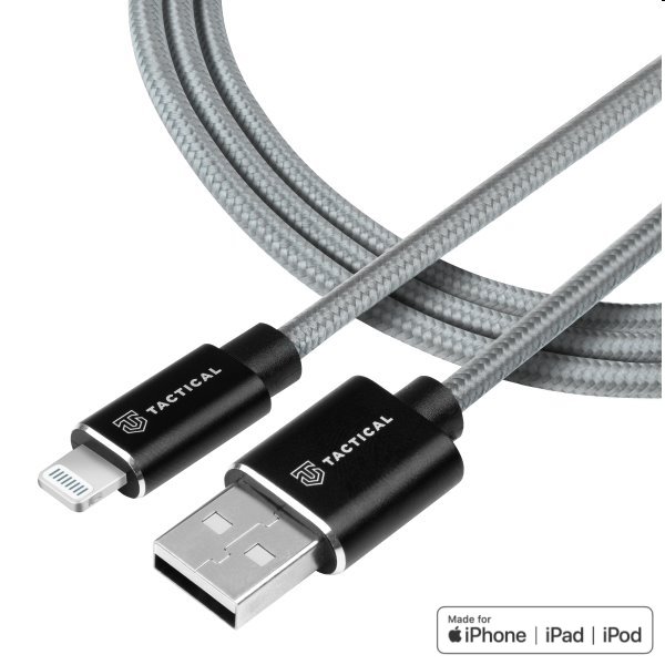 Tactical kevlár USB-A/Lightning MFI kábel, 1m