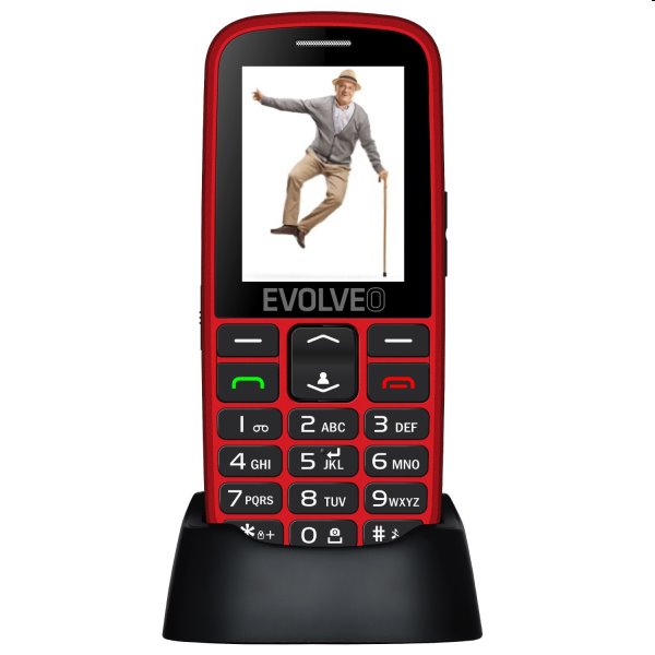 Evolveo EasyPhone EG, piros + töltőállvány