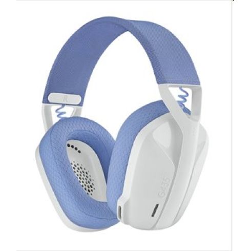 Logitech G435 LIGHTSPEED - vezeték nélküli gamer fejhallgató - fehér/lila
