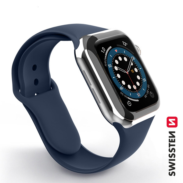 Swissten szilikon karpánt  Apple Watch 42-44, kék
